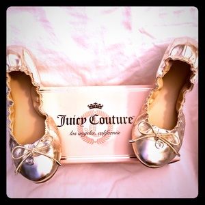 Juicy Couture Silver Ballet Flats - Size 10 - NWT!